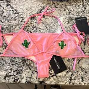PrettyLittleThing Pink Cactus Bikini